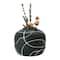 Hello Honey® 6.5" Black & White Stoneware Vase with Hand-Painted Intersecting Lines